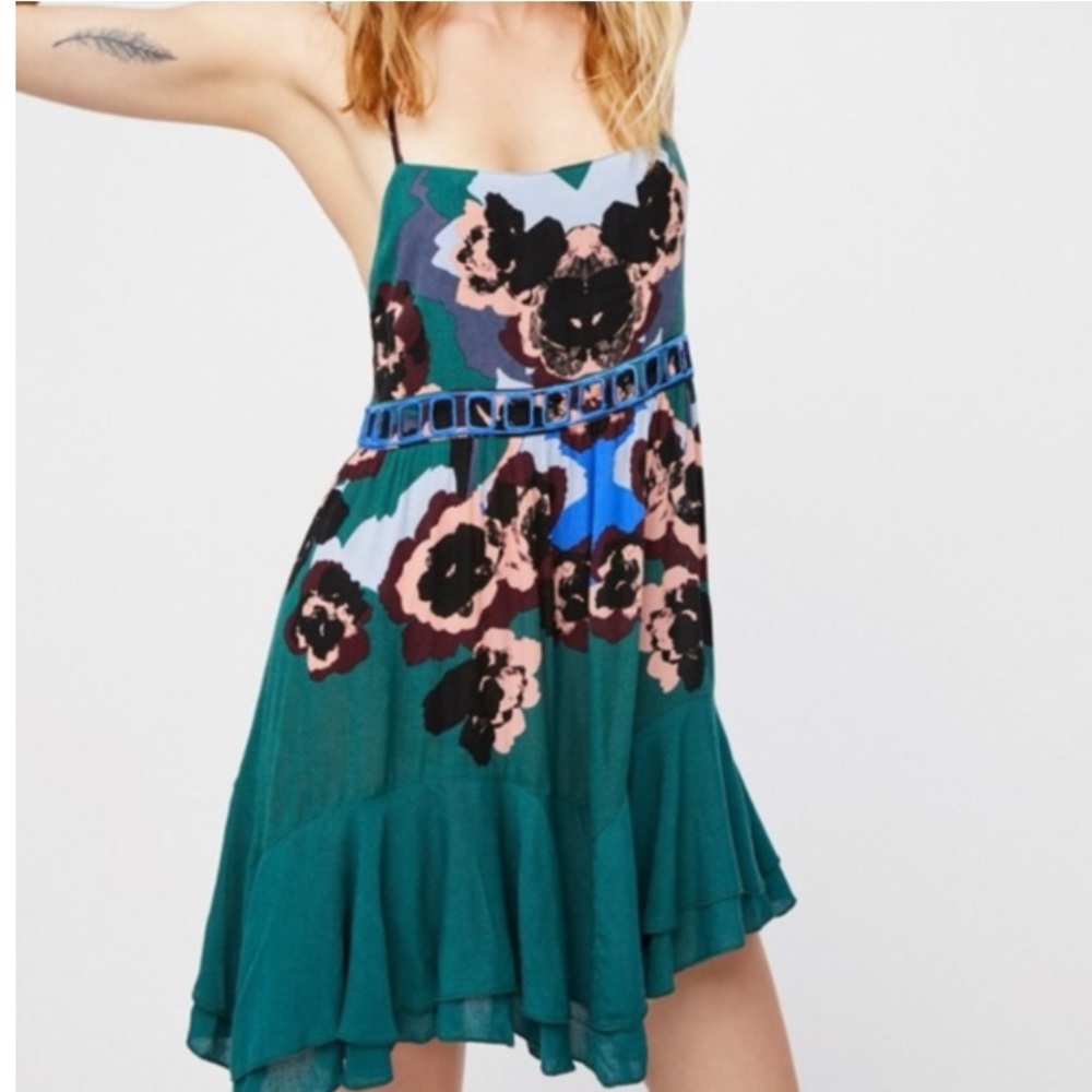 Free People Sweet Lucy slip dress.  Small. Green